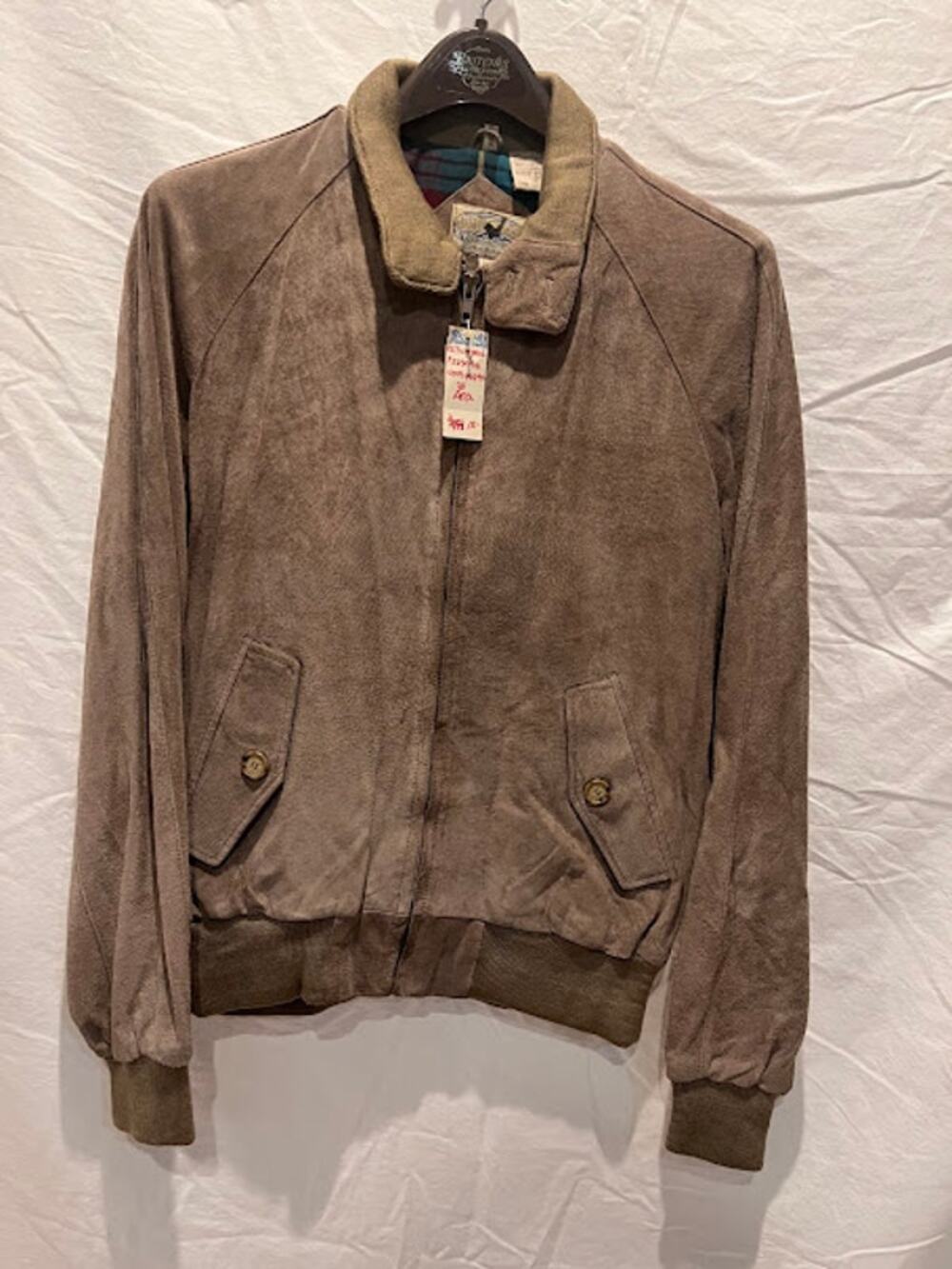 VTG 90s NWT Britches Georgetown Jacket Mens Tan Light Brown Suede Size 38 Reg